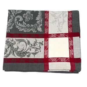 Williams Sonoma French floral Jackard stripe tablecloth